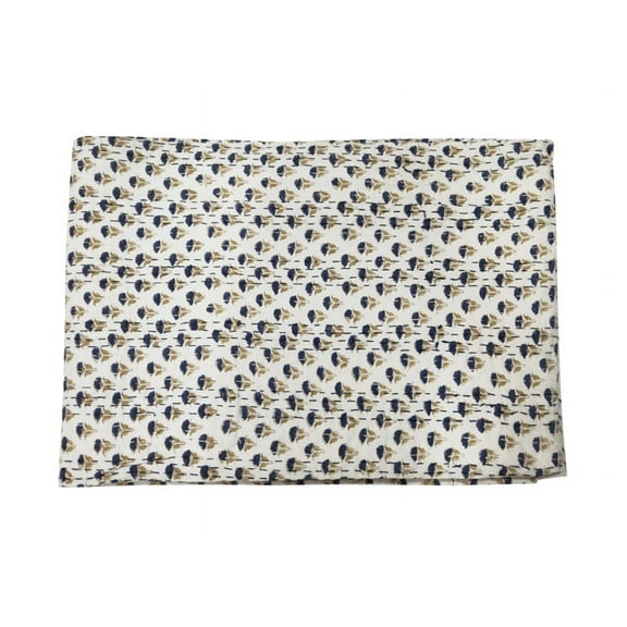 Beautiful Hand Block Print Indian Kantha Quilt Queen Size Handmade Kantha Bed Cover Throw Reversible Blanket Bedding Pure Cotton Throw