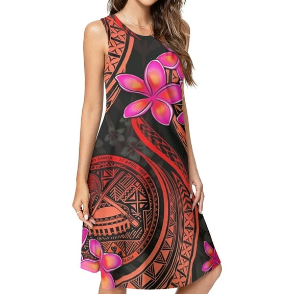 Beautiful Hand Drawn Floral Pattern Spring Summer Dresses for Women Fashion T-shirt Dress Casual Sleeveless Loose Sundress with Pockets