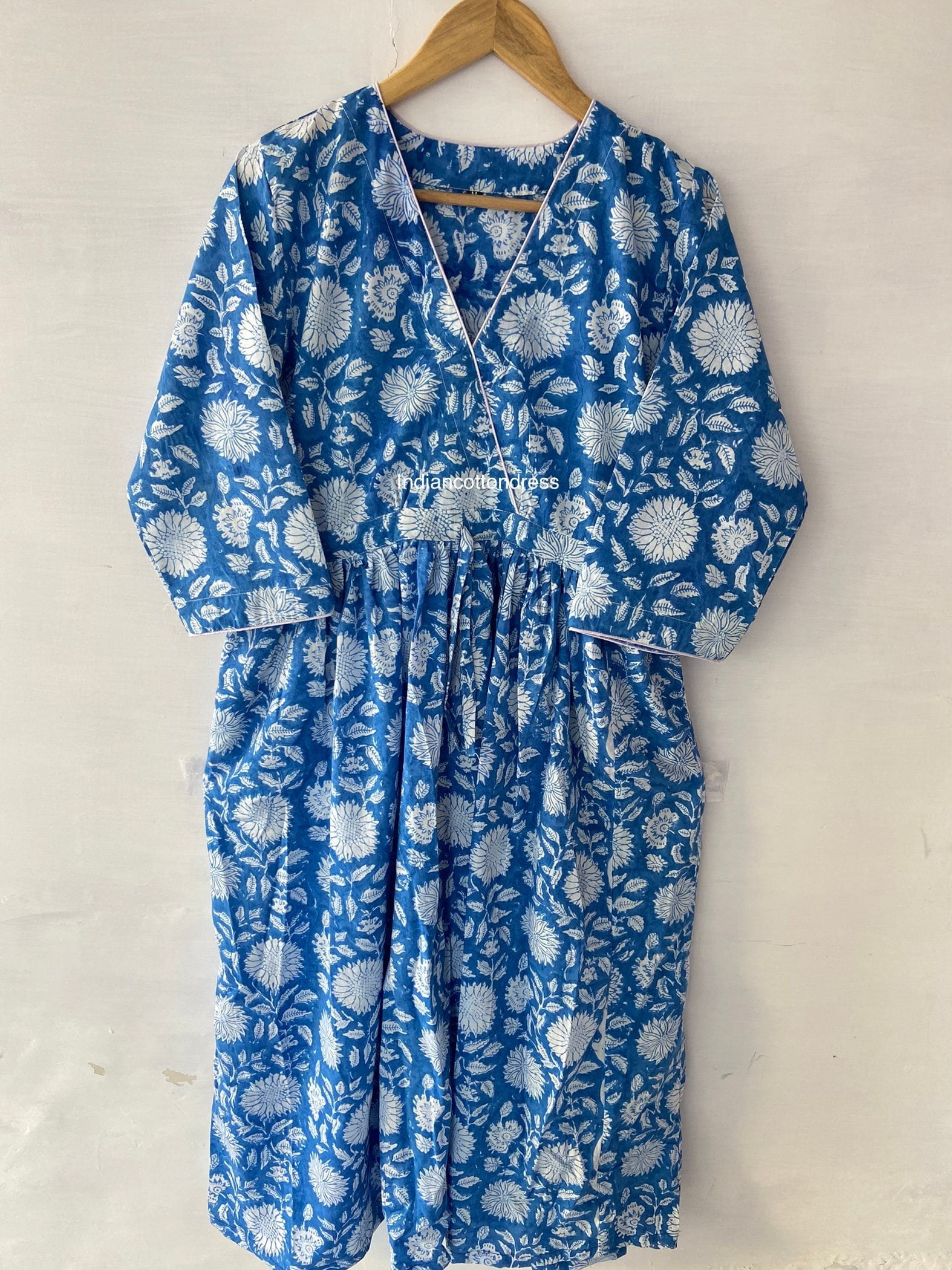 cotton block print dresses Handblock Print Cotton Maxi Dress, Bohemian Sleeveless Tiered Gown