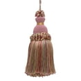 thumbnail image 1 of Beautiful Hand-crafted 5" (12.5cm) Key Tassel, 3 1/2" (8.5cm) Loop # IKTJ,, Summer Rose Pink #3549 (Light Pink, White Ivory, Green Blue) Set of 2, 1 of 1