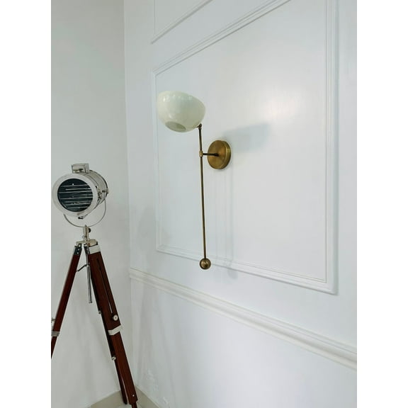 Beautiful Handcrafted Brass Italian Wall Scone Modern Brass Stilnovo Style Vanity Light Wall Light Fixture