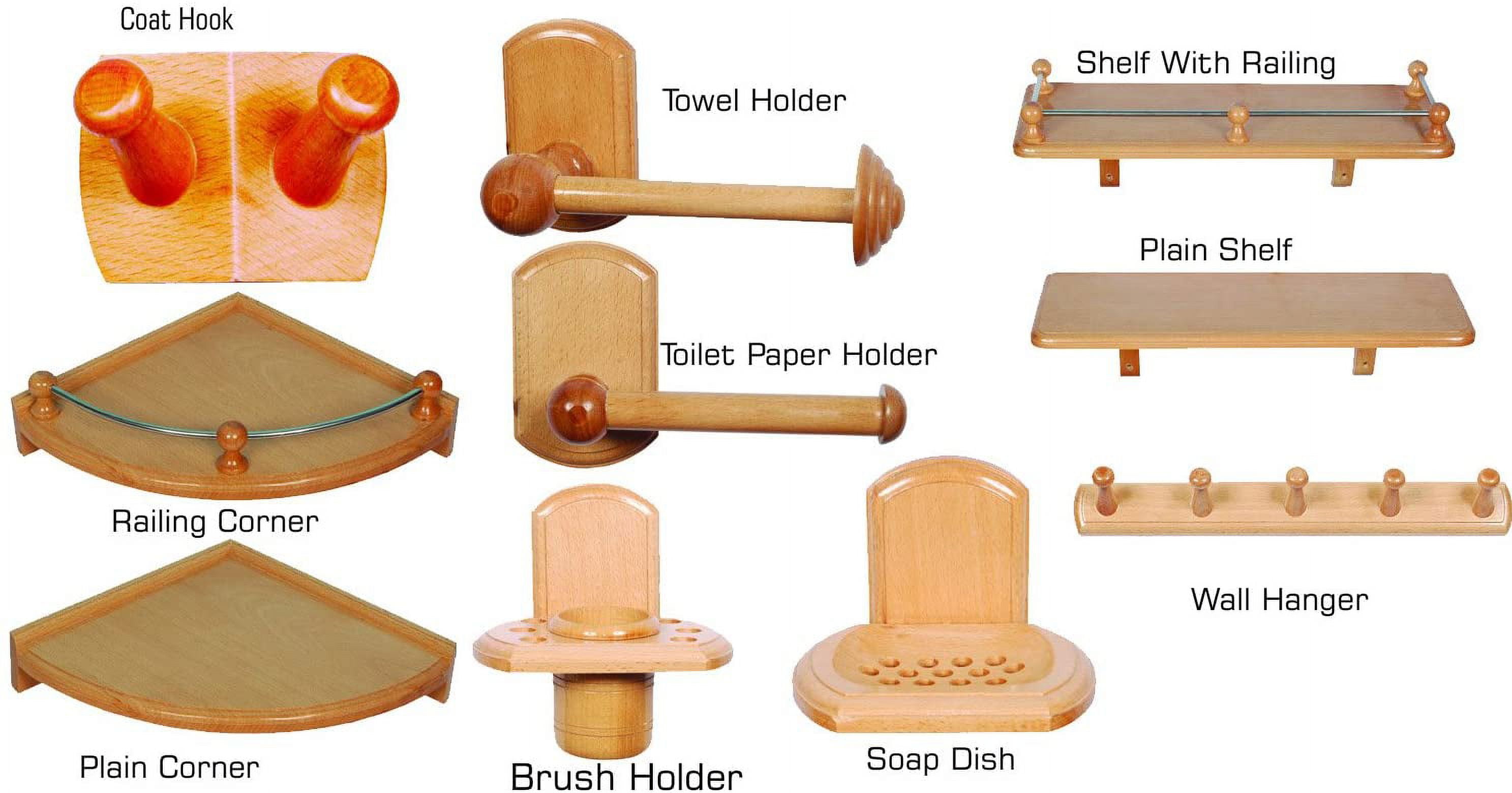 Beautiful Handcrafted Steamed Beech Wood Bathroom Accessories Set ...