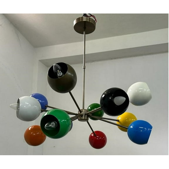 Beautiful Handmade 12 Shade Multi Color Modern Sputnik Chandelier Mid Century Ceiling Light Fixture Ceiling Light