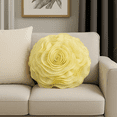 thumbnail image 1 of Beautiful Handmade 3D Rose with Custom Made Fabric Decorative Throw Pillow 16" Round (Yellow, Case Only), 1 of 5