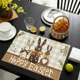 thumbnail image 1 of Beautiful Happy Easter Table Mat Spring Easter Placemats: Vintage Bunny Chick Design, 11.8x17.7" Flax Table Mats, Spring Holiday Dining Decor, for Kitchen, Parties, Gifts, 1 of 6