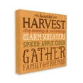 thumbnail image 1 of Beautiful Harvest Fall Autumn Seasonal Word Design Holiday Gallery-Wrapped Canvas Print Wall Art, 17x17, 1 of 4