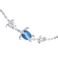 thumbnail image 1 of Beautiful Hawaiian Blue Opal 3 Sea Turtle Bracelet, Sterling Silver Mom & 2 Baby Turtle CZ Bracelet, B3321 Birthday Mom Valentine Gift, 1 of 6