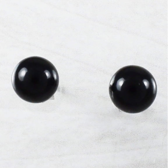 Beautiful Hawaiian Genuine Black Coral Earring, Sterling Silver Black Coral Round Ball Stud Earring, E9233 Birthday Valentine Mom Gift
