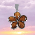 thumbnail image 1 of Beautiful Hawaiian Genuine Koa Wood Plumeria Necklace, Sterling Silver Koa Wood Plumeria Flower Pendant, N8512 Birthday Valentine Mom Gift, 1 of 6