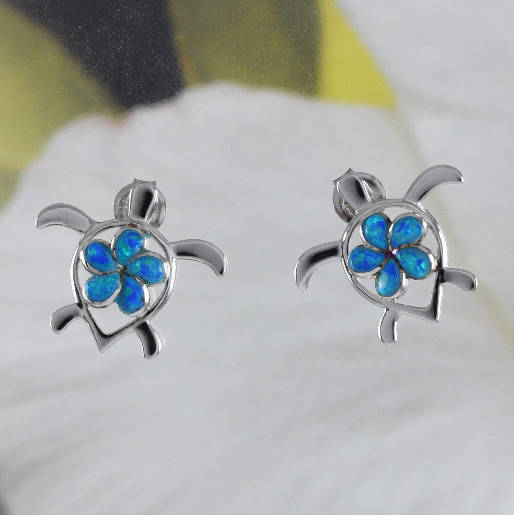Beautiful Hawaiian Dolphin Necklace & Earring Matching Set, Sterling