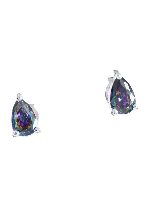 Beautiful Hawaiian Rainbow Mystic Topaz Rain Drop Earring, Sterling Silver Mystic Topaz Stud Earring, E8958 Birthday Valentine Mom Gift