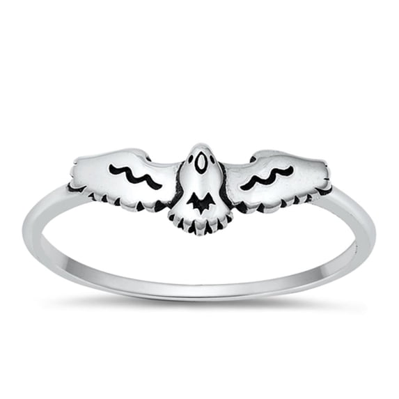 Beautiful Hawk Eagle Bird Raptor Ring .925 Sterling Silver Band Jewelry Female Male Unisex Size 7