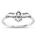 thumbnail image 1 of Beautiful Hawk Eagle Raptor Ring .925 Sterling Silver Band Jewelry Female Male Unisex Size 7, 1 of 4