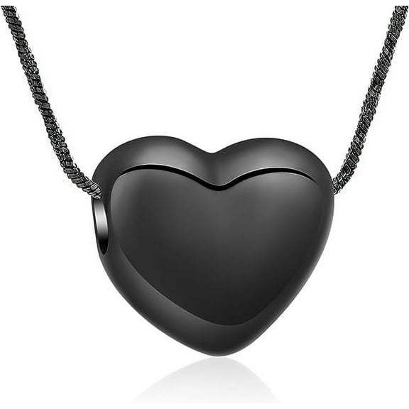 Beautiful Heart Cremation Urn Necklace for Ashes Stainless Steel Memorial Ash Pendant Keepsake Jewelry