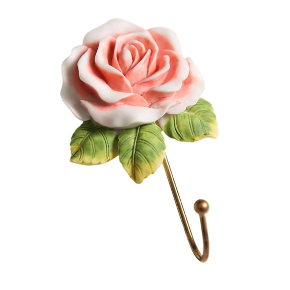 Beautiful Heart Shape Wall Hook With Rose Pattern For Home Storage