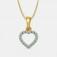 thumbnail image 1 of Beautiful Hearts Shape Moissanite gemstone pendant gold plated 925 silver Promise gift pendant, 1 of 1