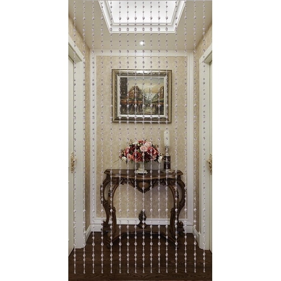 Beautiful Home Decor Acrylic Beaded Curtain - Silver Twisted Drop