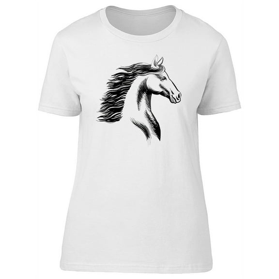 Beautiful Horse Portrait T-Shirt Women -Image by Shutterstock, Female Large