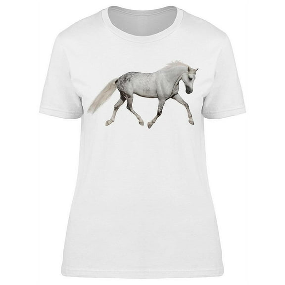 Beautiful Horse Trotting T-Shirt Women -Image by Shutterstock Women T-Shirt, Female Large