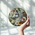 Beautiful Horse and Flower Glass Suncatcher Handcrafted Stained Glass