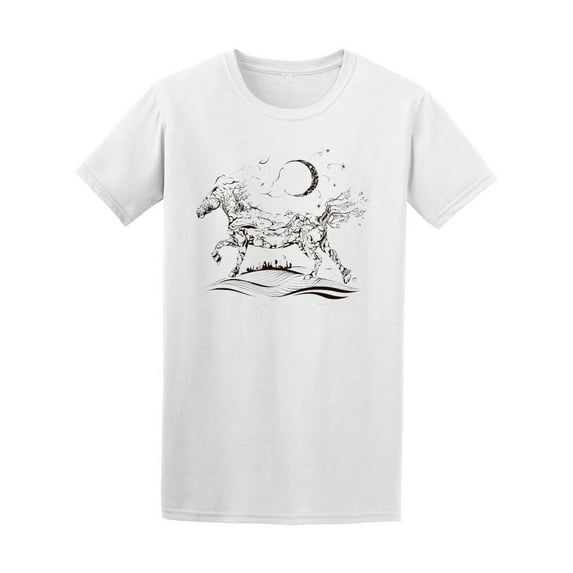 Beautiful Horse's Sketch T-Shirt Men -Image by Shutterstock, Male x-Large