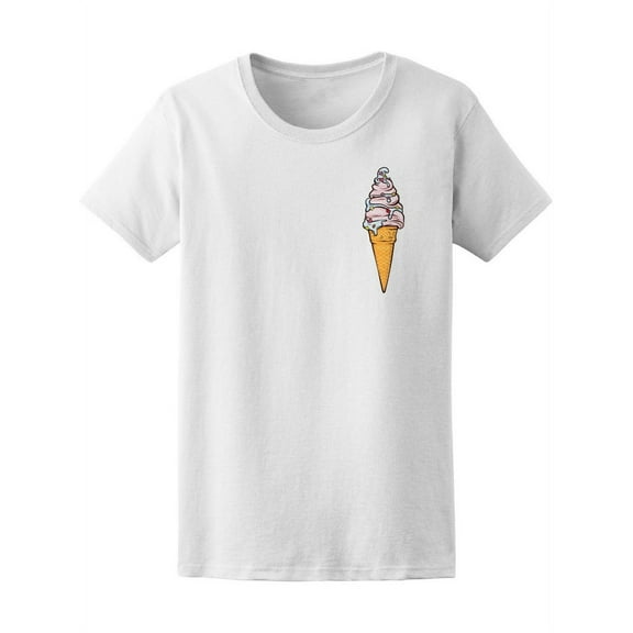 Beautiful Ice Cream In Waffle T-Shirt Women -Image by Shutterstock, Female x-Large