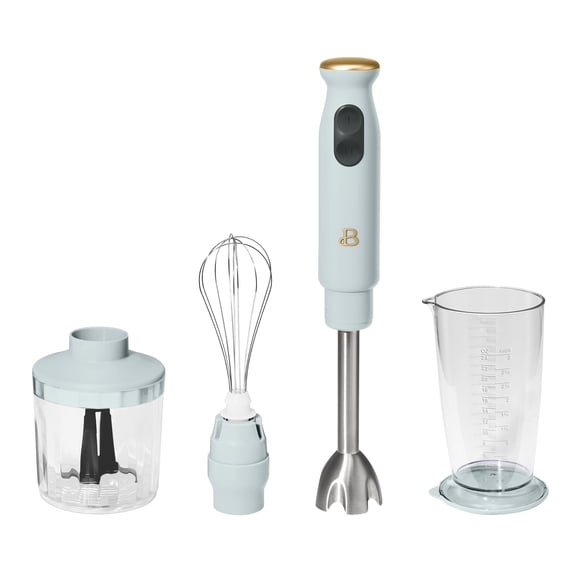 Beautiful 2-Speed Immersion Blender with Chopper & Measuring Cup, Hydrangea by Drew Barrymore