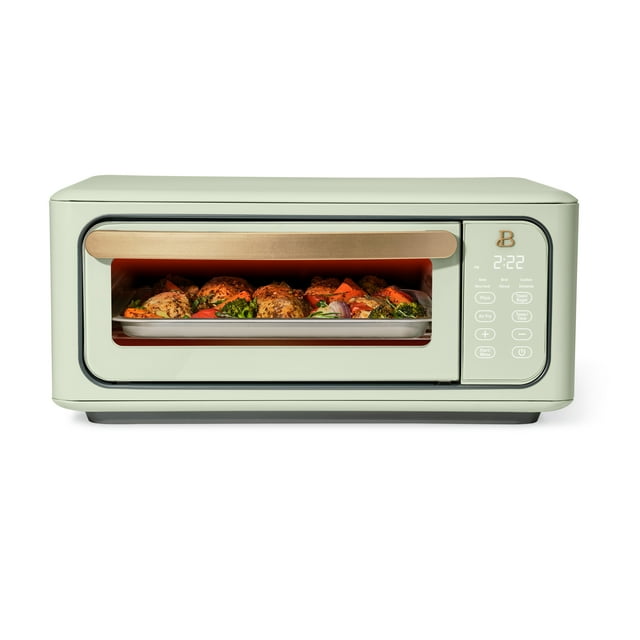 Beautiful Infrared Air Fry Toaster Oven, 9Slice, 1800 W, Sage Green by