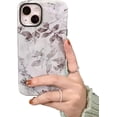 thumbnail image 1 of Beautiful Ink and Wash Tulip Flowers Leafs Hard Phone Case Compatible with iPhone Case (Leaf,iPhone 15 Pro), 1 of 7