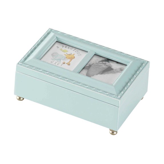 Beautiful Inside And Out Teal Wood Jewelry Musical Box Plays Jesus Loves Me