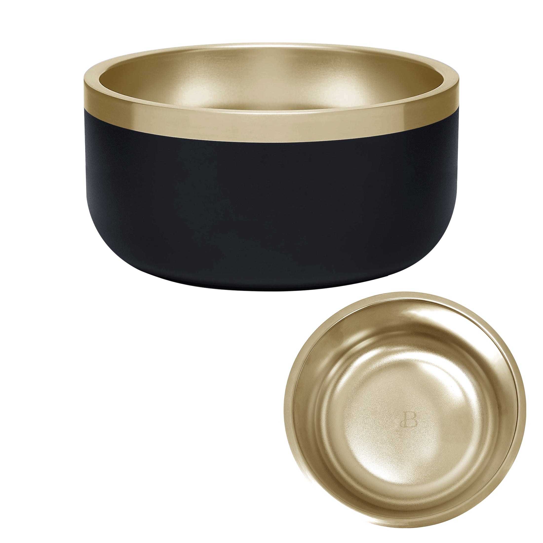 Beautiful Insulated Stainless Steel Pet Bowl, 6-Cup, Black by Drew Barrymore