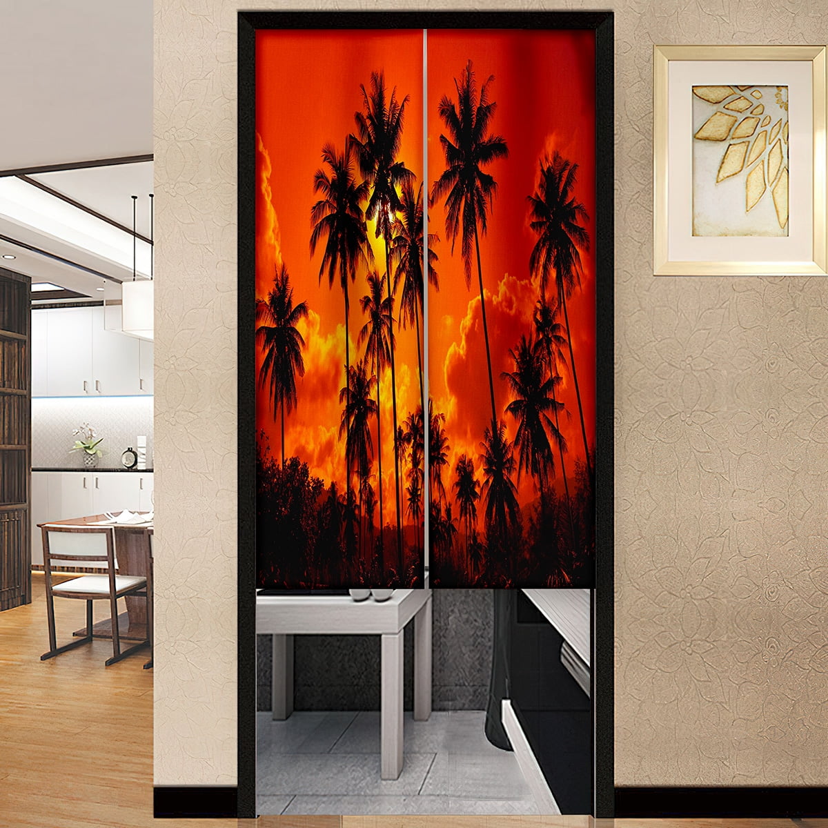 Beautiful Island Palms Door Curtain Bathroom Kitchen Living Room ...