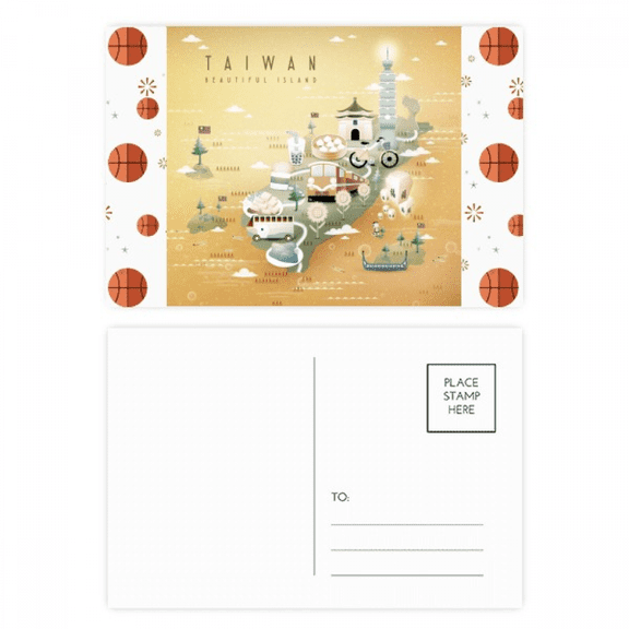 Beautiful Islead Taiwan Travel Basketball Postcard Set Thanks Card Mailing Side 20pcs