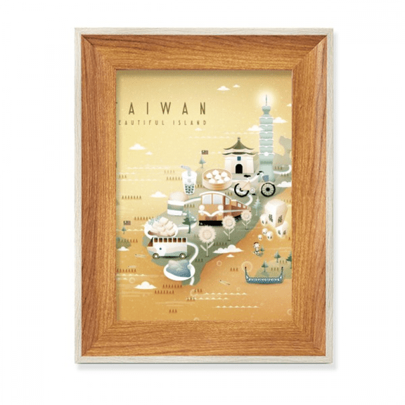 Beautiful Islead Taiwan Travel Desktop Wooden Photo Frame Display Picture Art Painting Multiple Sets