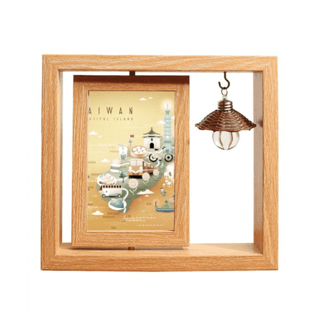 Beautiful Islead Taiwan Travel Wooden Rotating Picture Photo Frame 4x6