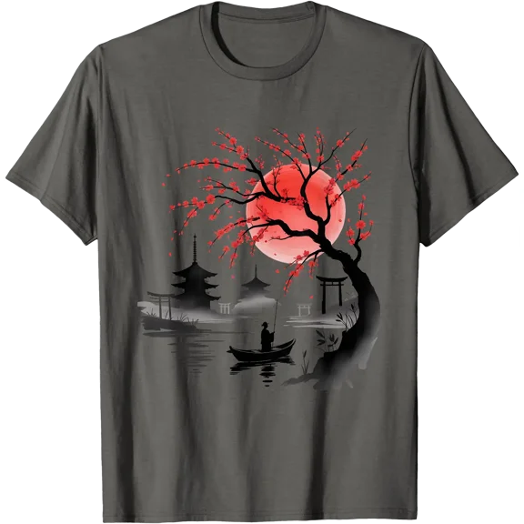 Beautiful Japanese Art Cherry Blossom Sakura Japan Graphic T-Shirt