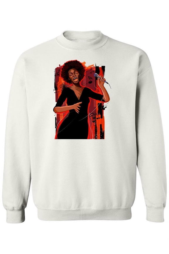 Beautiful Jazz Singer Design. Sweatshirt Women -Image by Shutterstock, Female XX-Large