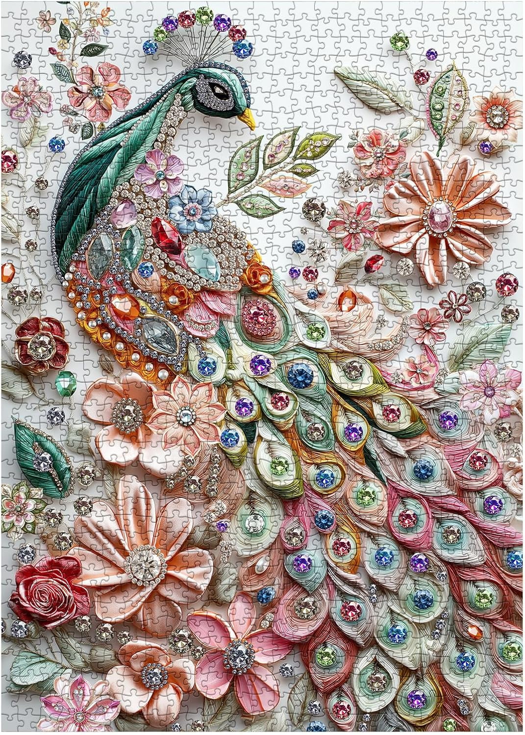 1000 Piece Jigsaw Puzzle For Adults - Romantic Gazebo In Park With Roses, Challenging 19.5x27.5 Inch Puzzle