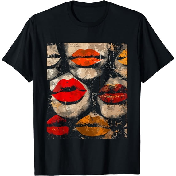 Beautiful Kissing Lips with Red Lipstick T-Shirt for Men Women
