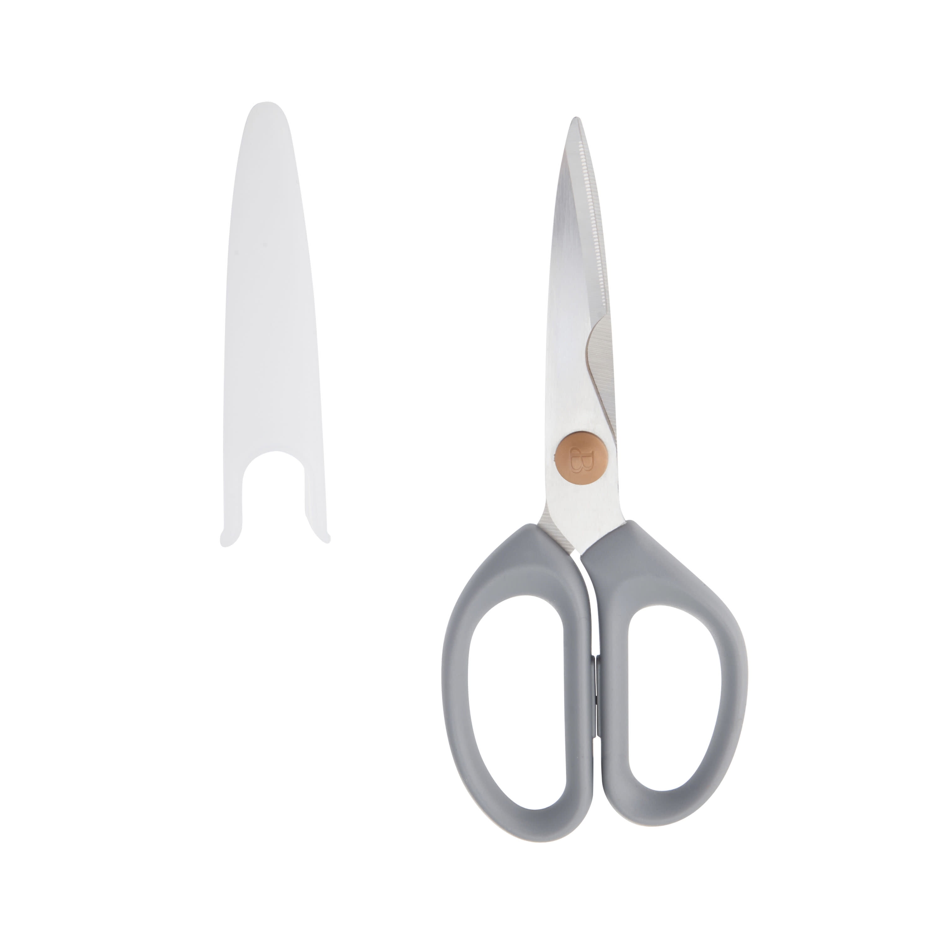 Beautiful Kitchen Scissors with Blade Cover in Grey Smoke by Drew Barrymore  