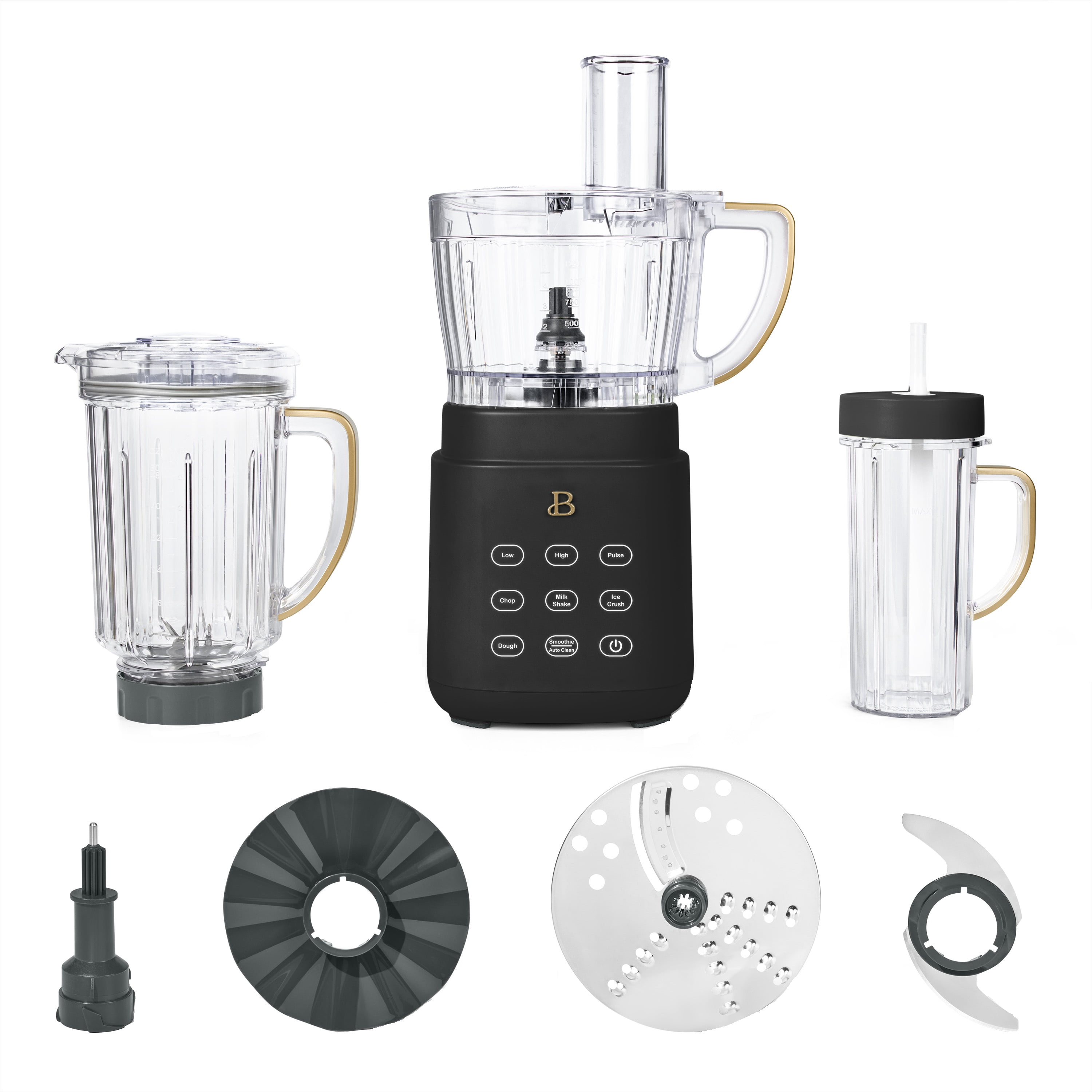 Beautiful 3-in-1 Kitchen System, Blender, Food Processor & Personal Blender, Black Sesame by Drew Barrymore