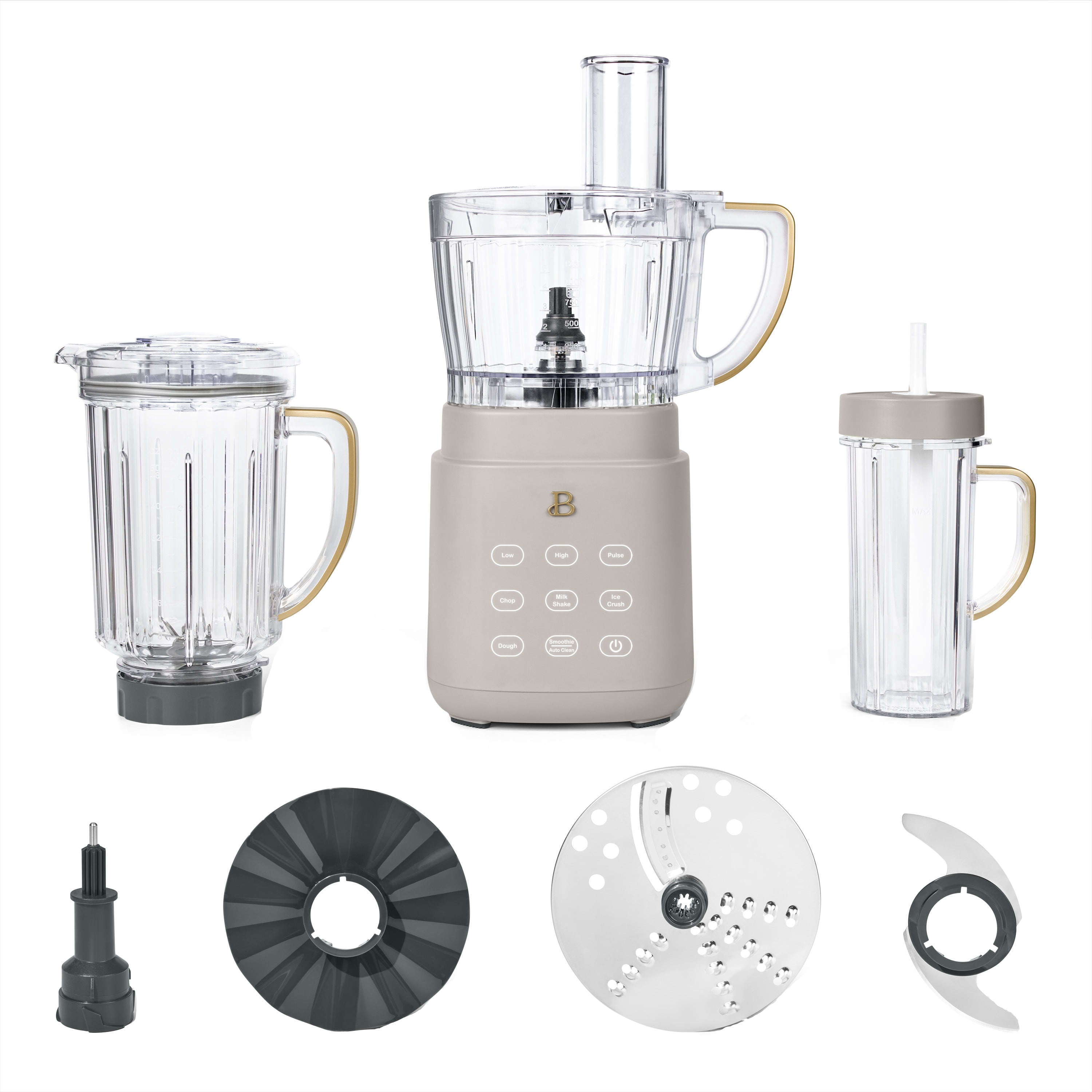 Beautiful 3-in-1 Kitchen System, Blender, Food Processor & Personal Blender, Porcini Taupe by Drew Barrymore