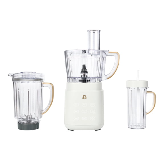 Beautiful 3-in-1 Kitchen System, Blender, Food Processor & Personal Blender, White Icing by Drew Barrymore