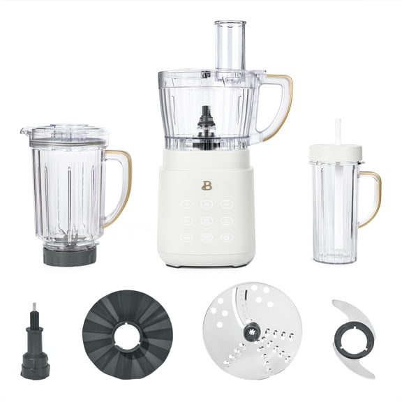 Beautiful 3-in-1 Kitchen System, Blender, Food Processor & Personal Blender, White Icing by Drew Barrymore