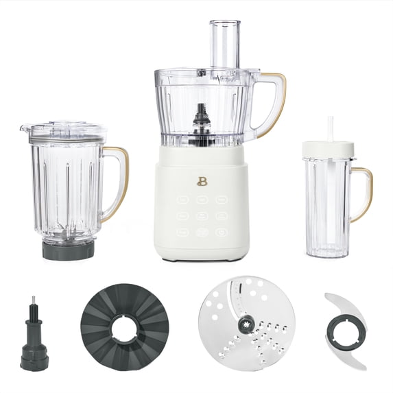 Beautiful 3-in-1 Kitchen System, Blender, Food Processor & Personal Blender, White Icing by Drew Barrymore