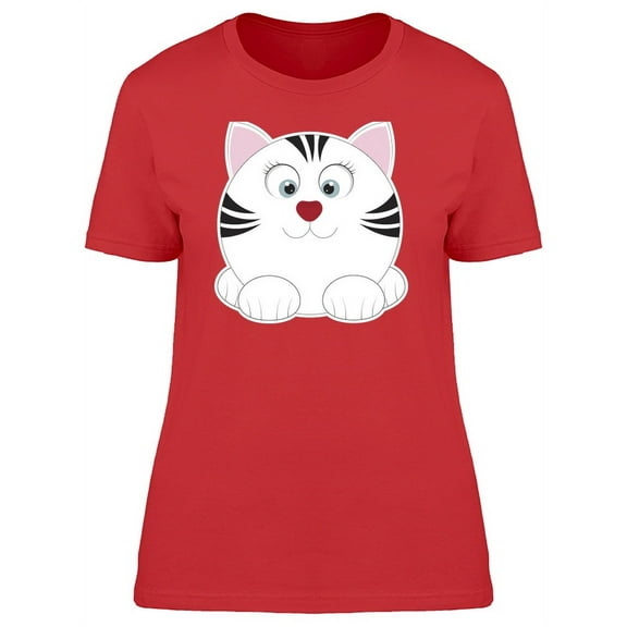 Beautiful Kitten Doodle T-Shirt Women -Image by Shutterstock, Female Large