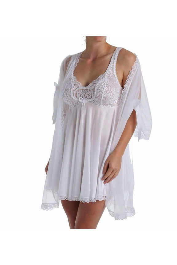 Beautiful Lace 3pc Baby Doll Set X3595 Black,White
