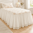 Lace Bed Ruffle Beautiful Lace Ruffle Bed Skirt Xl Romantic Sheets Dust Wrap Around ...