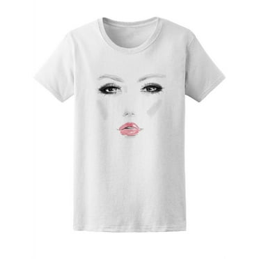 Beautiful Lady Face Sketch T-Shirt Women -Image by Shutterstock, Female Small