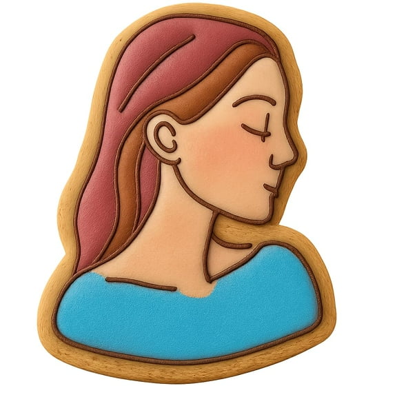 Beautiful Lady Profile Cookie Cutter - 4x3.5" Creative Kitchen Tool Fun